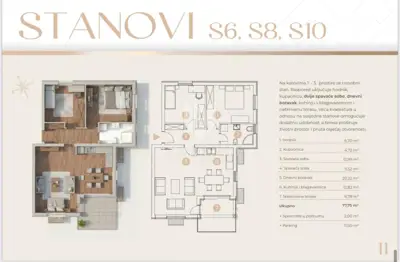 Viškovo, Saršoni - 2 rooms + living room in a new building - 3