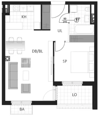 Wohnung 58 m², Delnice Zentrum - Neubau in Lujzijani