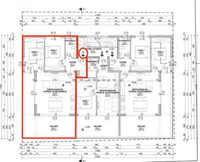Apartment 75,81 m², Povljana - near the sea and balcony 26,20 m² - 5