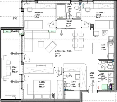 Stan 92 m², Čakovec Globetka - balkon 15 m² - 6