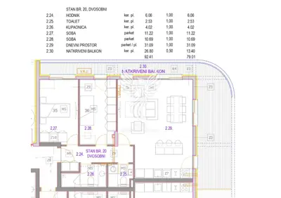 Wohnung in Split, Duilovo - überdachter Balkon mit Meerblick - 2