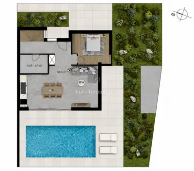 Kuća 108,9 m², Crikvenica - pogled na more i bazen - 13