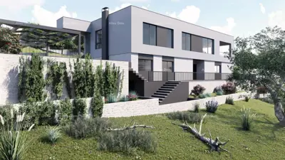 Baugrundstück 893 m², Sveta Marina - Meerblick
