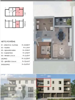 Stan 54,97 m², Kaštanjer, Pula - novogradnja s garažom - 6