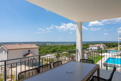 Vila 170 m², Sveti Lovreč Labinski - pogled na more i bazen - 22