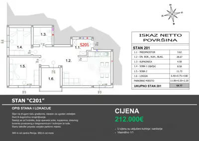 Stan 64 m², Peroj - mirna lokacija blizu mora - 22