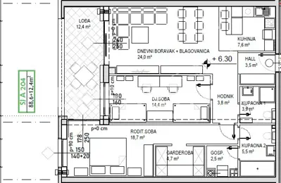 Wohnung zum Kauf in Globetka, 88,6 m² - 7