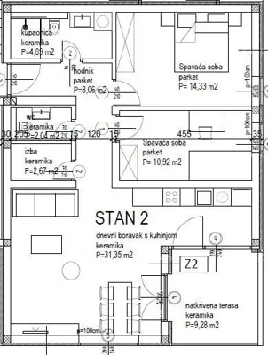 Stan 83 m², Kanfanar, novogradnja s natkrivenom terasom - 11