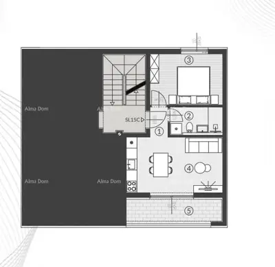 Wohnung 45 m², Štinjan - 1. Etage, Loggia und Abstellraum - 12