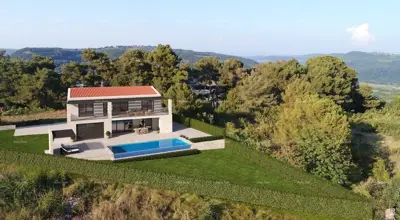 Baugrundstück 1.041 m², Vrh Kaštel Buje, Hausprojekt und Pool - 2