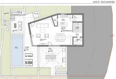 Baugrundstück 565 m², Malinska - Projekt einer Villa mit Pool - 7