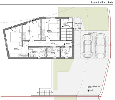 Baugrundstück 565 m², Malinska - Projekt einer Villa mit Pool - 8