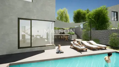 Baugrundstück 565 m², Malinska - Projekt einer Villa mit Pool - 2