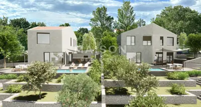 Baugrundstück 565 m², Malinska - Projekt einer Villa mit Pool - 4