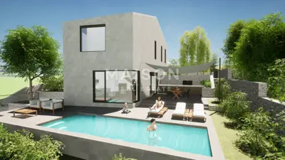 Building plot 565 m², Malinska - villa project with pool