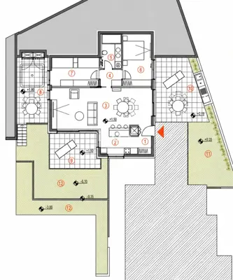 Dalmacija, Primošten, trosobni stan, 142,69 m², dva vrta - 5