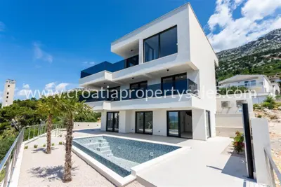 Villa in Makarska, Panoramablick auf das Meer und die Inseln