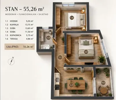 Stan u Puli, Šijana - odlična lokacija i brz pristup centru - 5