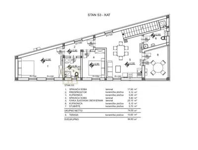 Stan 84,60 m², Baška na Krku, 2 spavaće sobe i terasa - 8