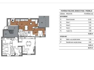 Apartment 60.53 m², Vidici Šibenik - quiet family area - 8