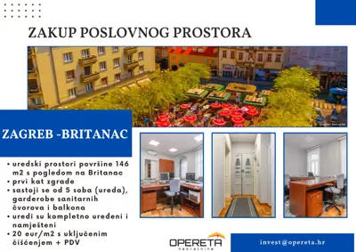 Commercial property for rent in Britanac, 146 m²