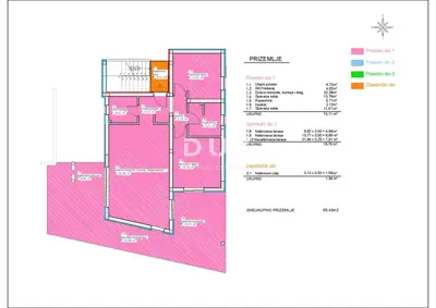 Stan 112,2 m², Vodice - vrt 128,08 m² i dvije terase - 18