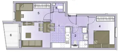Wohnung 53 m², Trogir, Neubau mit teilweisem Meerblick - 4