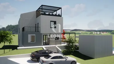 Vila 323 m², Kaštelir, pogled na more i bazen - 6