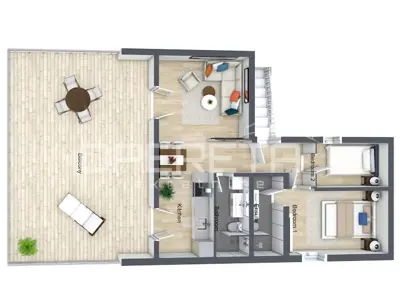 Apartment 82 m², Rogoznica, 2 bedrooms and terrace with sea view - 16