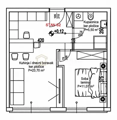 Stan 48 m², Gornja Drenova - vlastito dvorište 60 m² - 11