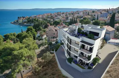 Penthouse 103 m², Okrug Gornji, 100 m from the sea and panoramic view - 7