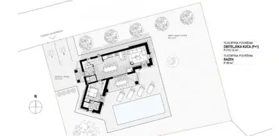 Building land, Tinjan, house project with pool - 4