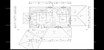 Building land, Tinjan, house project with pool - 5