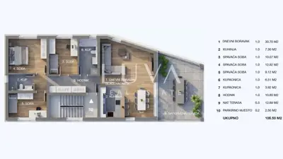 Wohnung 106 m², Blato - 3 Schlafzimmer und Terrasse - 6