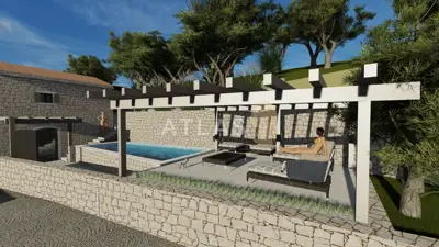 Zemljište 600 m², Mošćenička Draga - dvije kamene kuće - 8