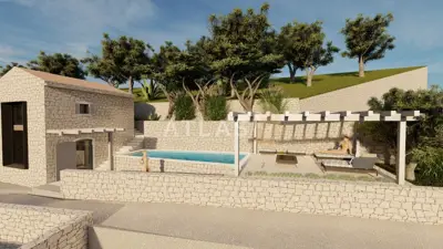 Zemljište 600 m², Mošćenička Draga - dvije kamene kuće - 9