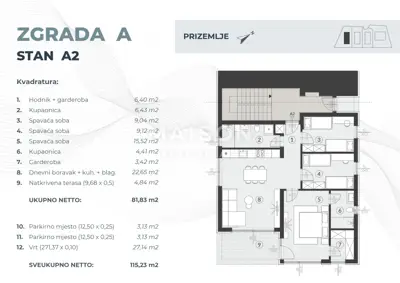 Stan A2 – Zgrada A (Prizemlje) - 7