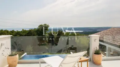 Villa 240 m², Viškovići - Panoramablick auf das Meer und Pool - 2
