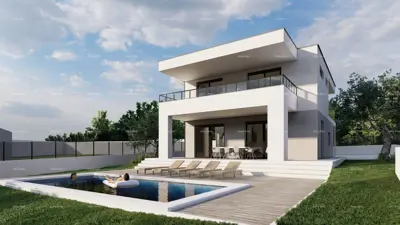 Kuća 162 m², Galižana - bazen i pogled na more