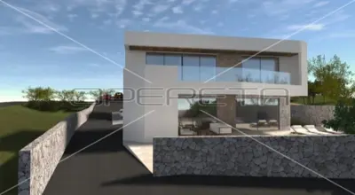 Grundstück 391 m², Vinišće - 200 m vom Meer, Baugenehmigung