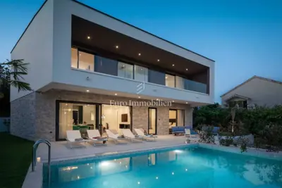Villa in Rogoznica, first row to the sea and pool - 16