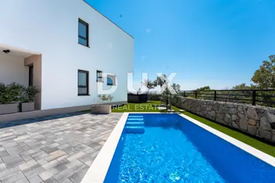 INSEL KRK, Umgebung der Stadt Krk - Luxusvilla mit Panoramablick auf das Meer