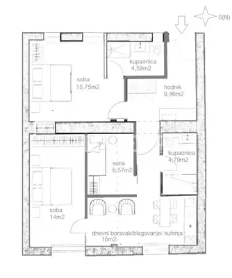 Stan 68,5 m², Donji grad - Palmotićeva, novouređen - 12