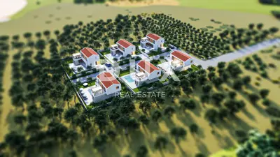 Baugrundstück, Rtina - Projekt für 6 Villen mit Pools und Meerblick