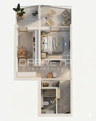 Apartment 42 m², Split Duilovo, mountain and olive views
