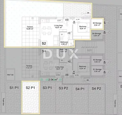 Apartment 48.23 m², Vir - garden and sea view - 6