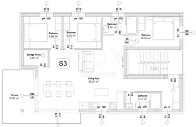 Apartment 147 m², Vir - roof terrace and sea view - 7