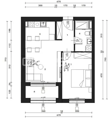 Stan 48,8 m², Črnomerec, novogradnja i loggia - 2