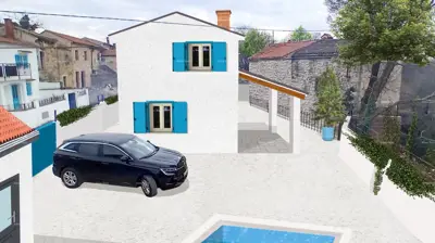 Baugrundstück 454 m², Svetvinčenat - Genehmigung für eine Villa mit Pool