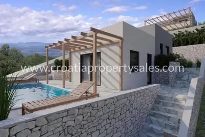 Građevinsko zemljište, Zaton kod Šibenika, projekt za dvije kuće